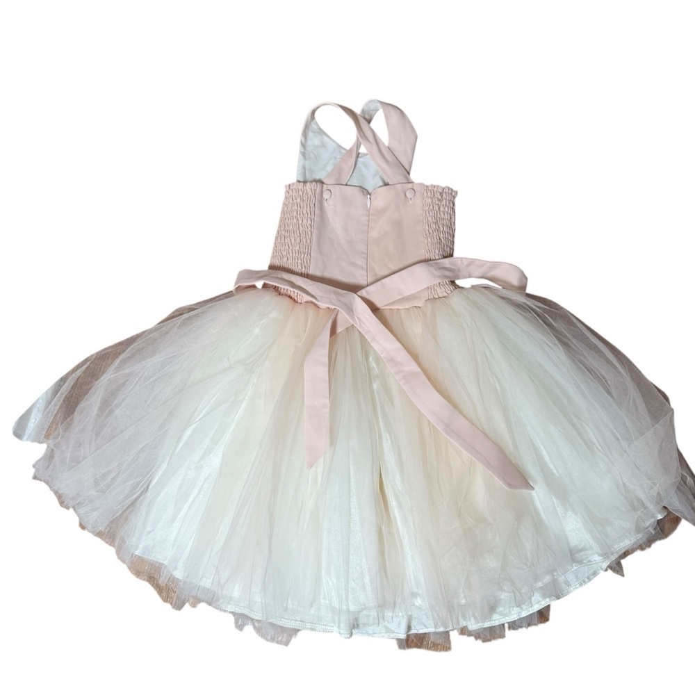 Girls Blush Pink Tulle Flower Girl Dress Party Wedding Birthday | 2T–3T - Picture 3 of 8